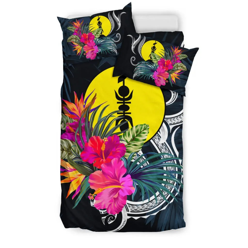 Polynesian Bedding Set - New Caledonia Duvet Cover Set Tropical Flowers