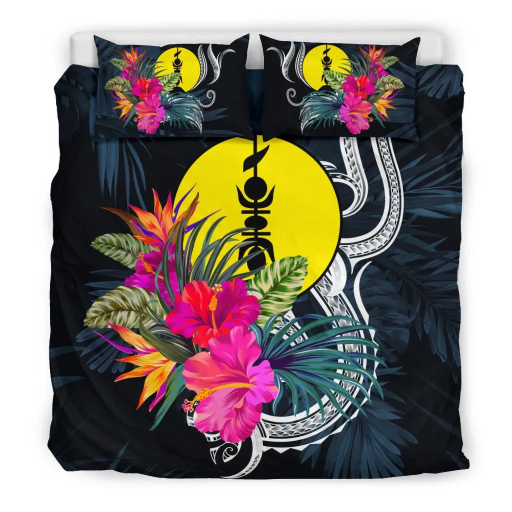 Polynesian Bedding Set - New Caledonia Duvet Cover Set Tropical Flowers