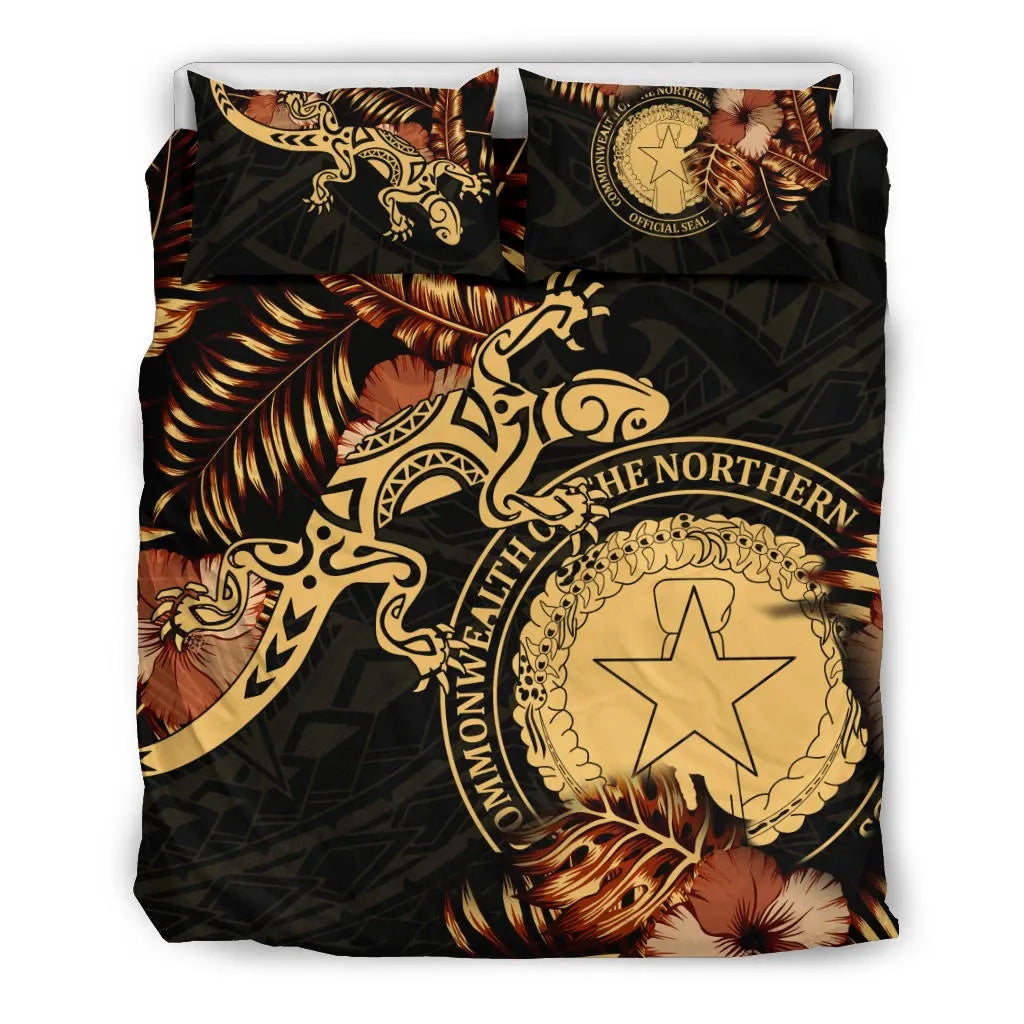 Polynesian Duvet Cover Set - Northern Mariana Islands Duvet Cover Set Lizrad Lucky