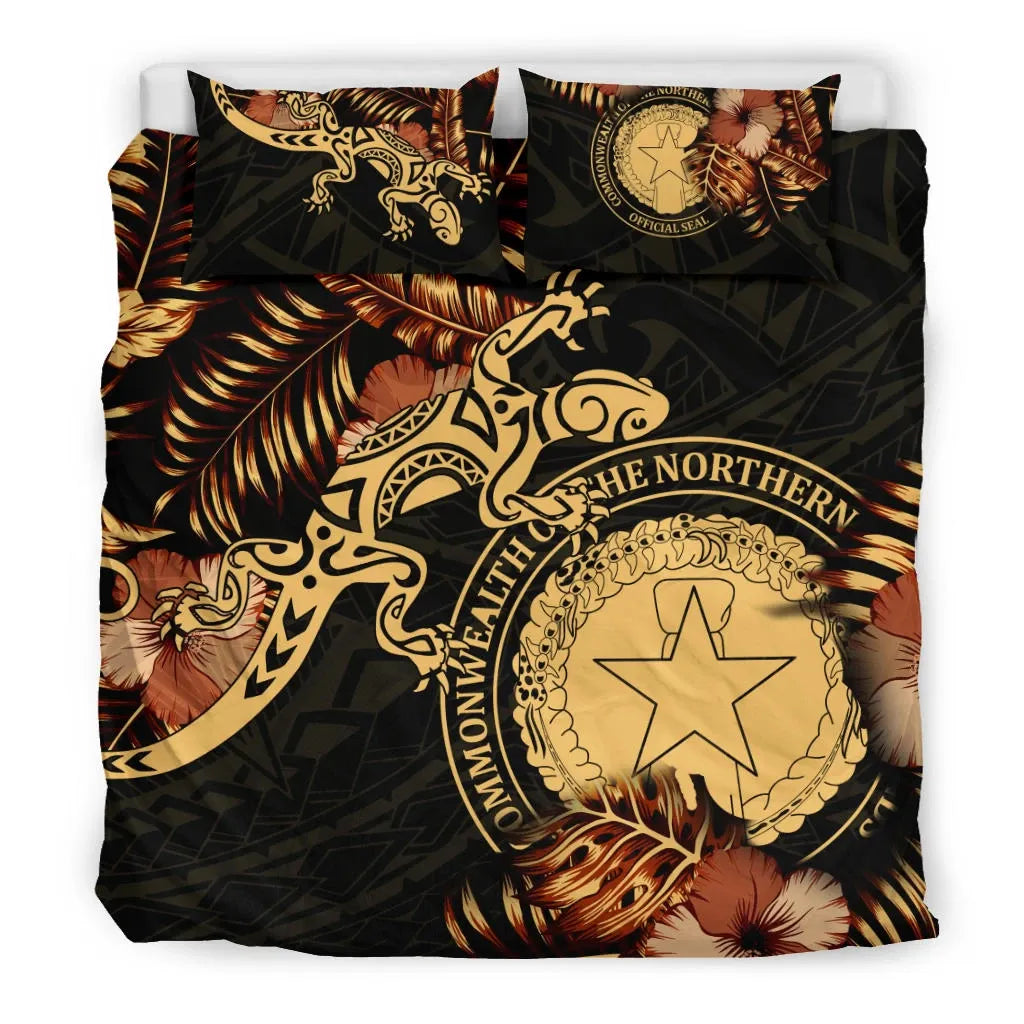 Polynesian Duvet Cover Set - Northern Mariana Islands Duvet Cover Set Lizrad Lucky