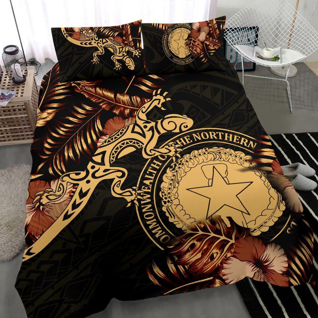 Polynesian Duvet Cover Set - Northern Mariana Islands Duvet Cover Set Lizrad Lucky