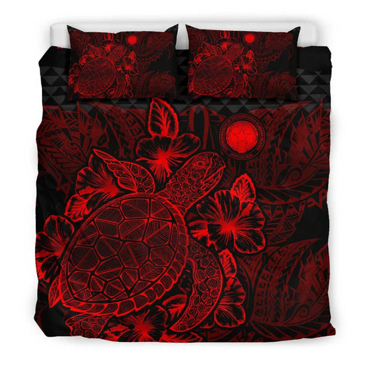 Polynesian Bedding Set - Northern Mariana Islands Duvet Cover Set Red Color