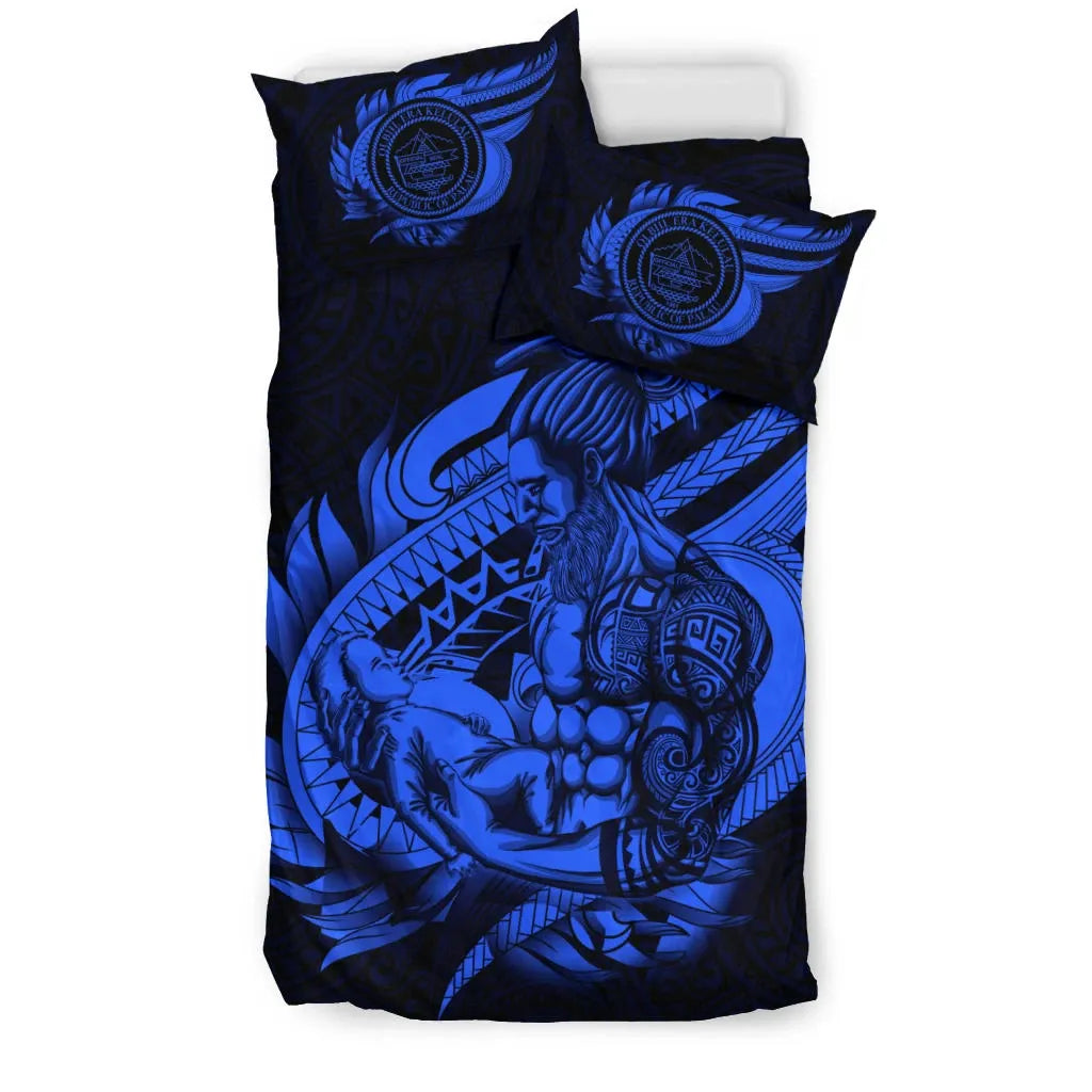 Polynesian Bedding Set - Palau Duvet Cover Set Father And Son Blue