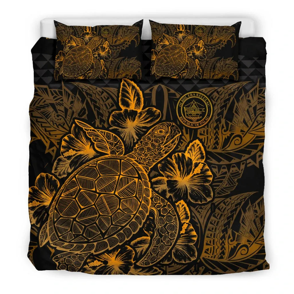 Polynesian Bedding Set - Palau Duvet Cover Set Gold Color