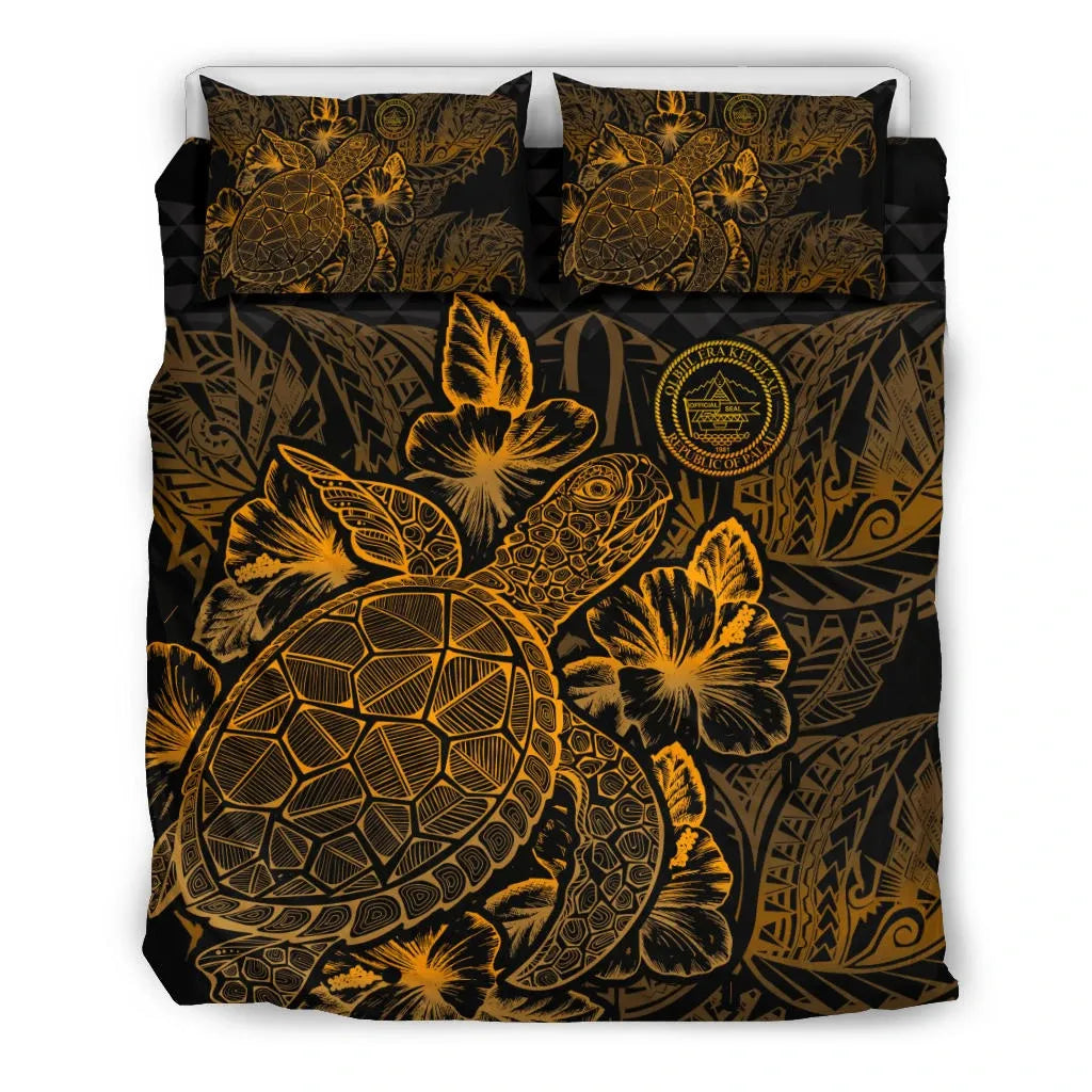 Polynesian Bedding Set - Palau Duvet Cover Set Gold Color