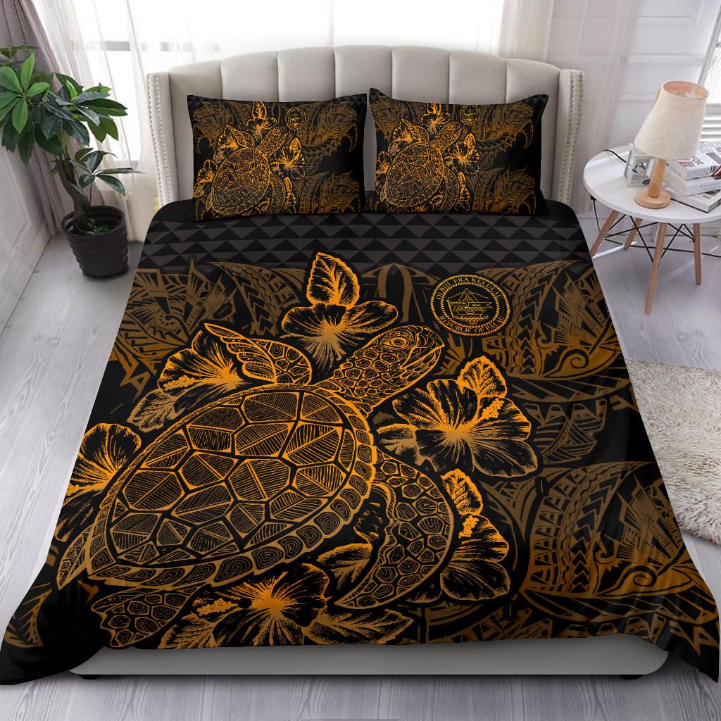 Polynesian Bedding Set - Palau Duvet Cover Set Gold Color