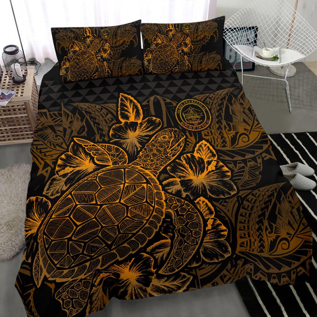 Polynesian Bedding Set - Palau Duvet Cover Set Gold Color