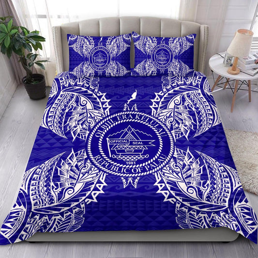 Polynesian Bedding Set - Palau Duvet Cover Set Map Blue