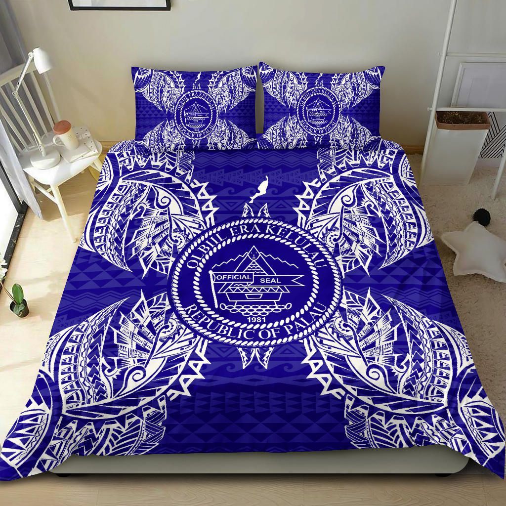 Polynesian Bedding Set - Palau Duvet Cover Set Map Blue