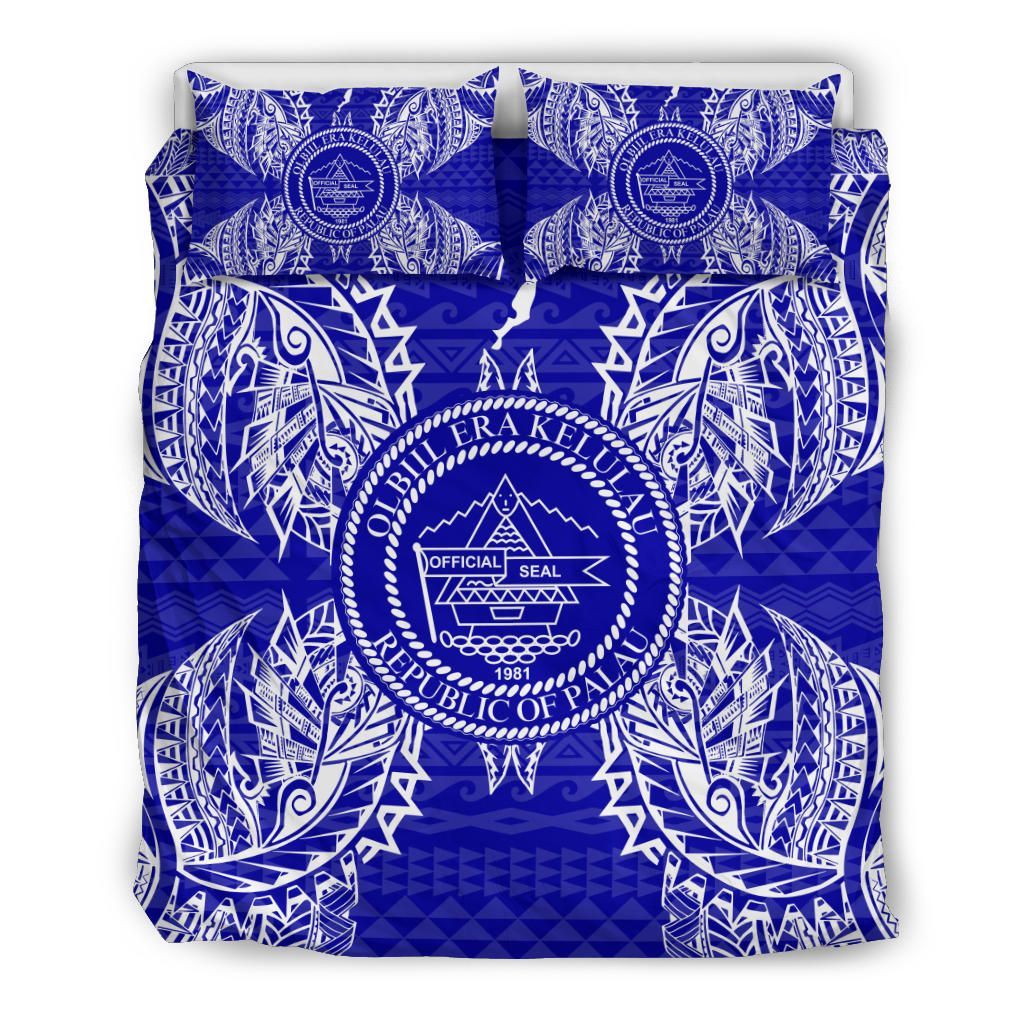Polynesian Bedding Set - Palau Duvet Cover Set Map Blue