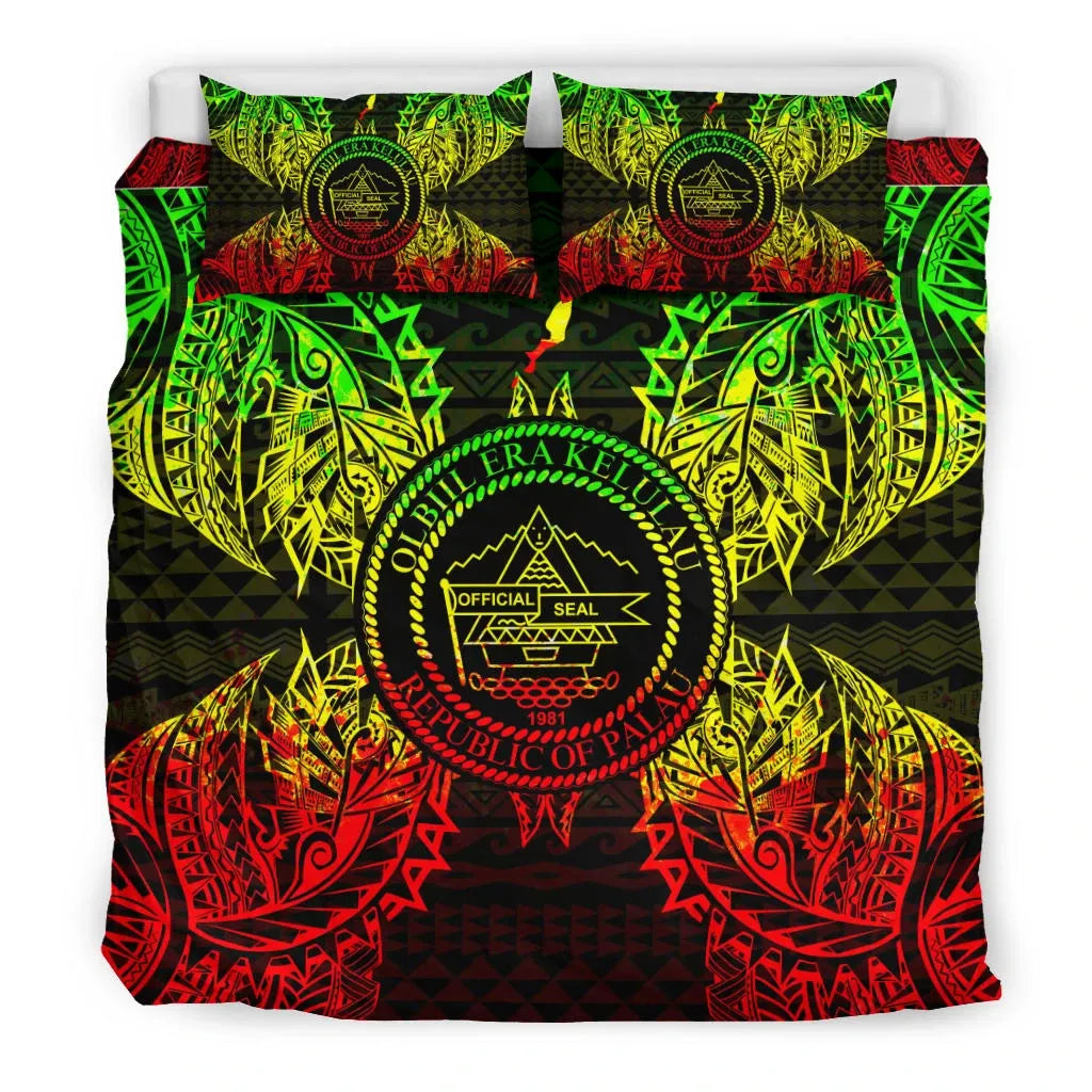 Polynesian Bedding Set - Palau Duvet Cover Set Map Reggae
