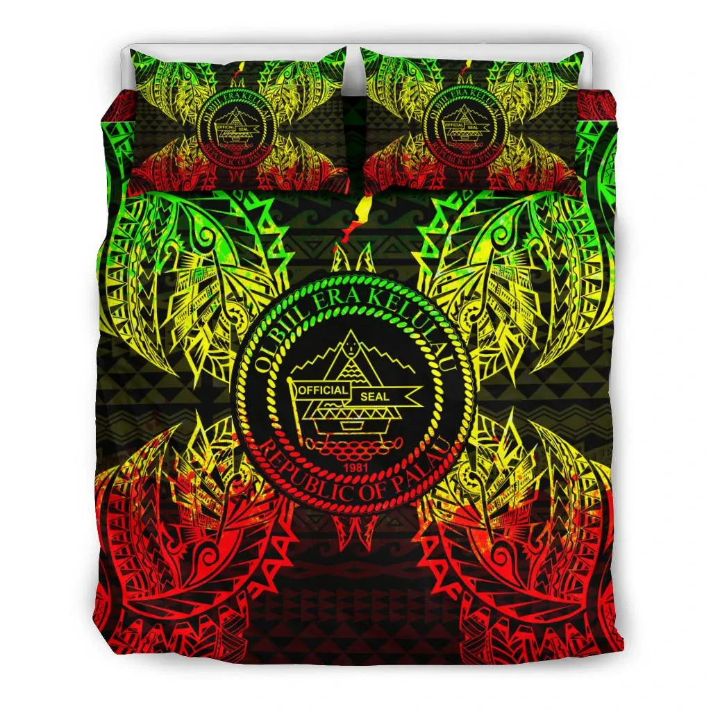 Polynesian Bedding Set - Palau Duvet Cover Set Map Reggae
