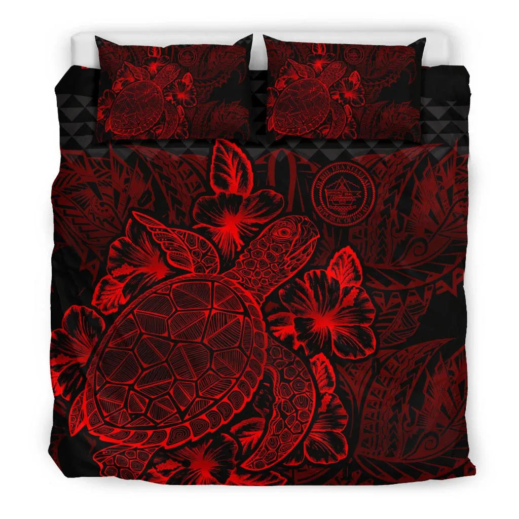 Polynesian Bedding Set - Palau Duvet Cover Set Red Color