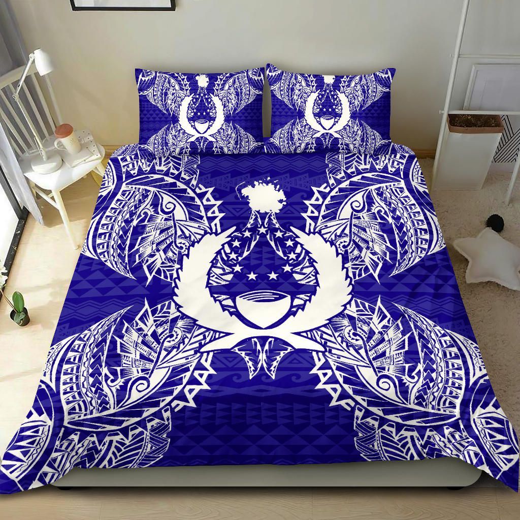 Polynesian Bedding Set - Pohnpei Duvet Cover Set Map Blue