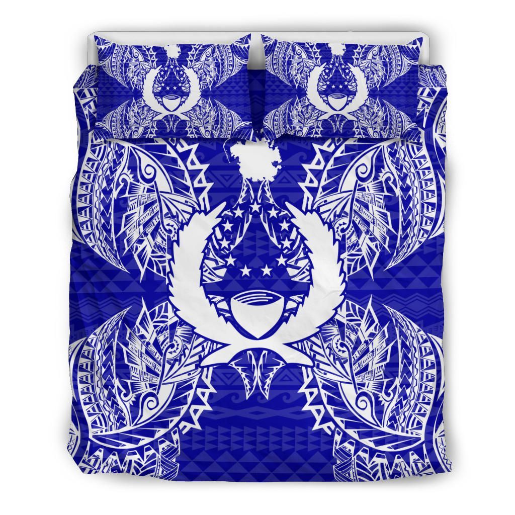 Polynesian Bedding Set - Pohnpei Duvet Cover Set Map Blue