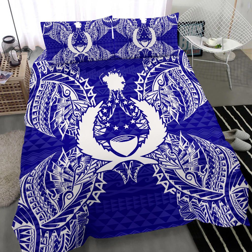 Polynesian Bedding Set - Pohnpei Duvet Cover Set Map Blue