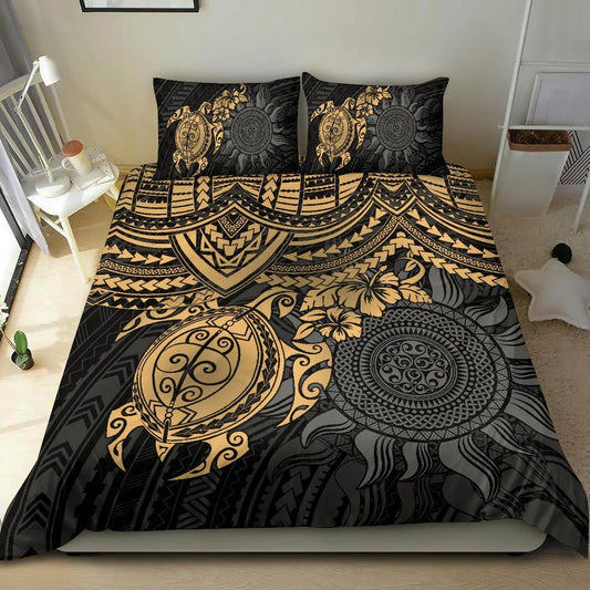 Polynesian Duvet Cover Set - Polynesian Golden Turtle