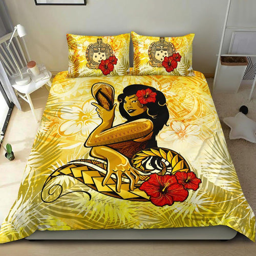 Polynesian Bedding Set - Samoa Duvet Cover Set - Samoan Girl
