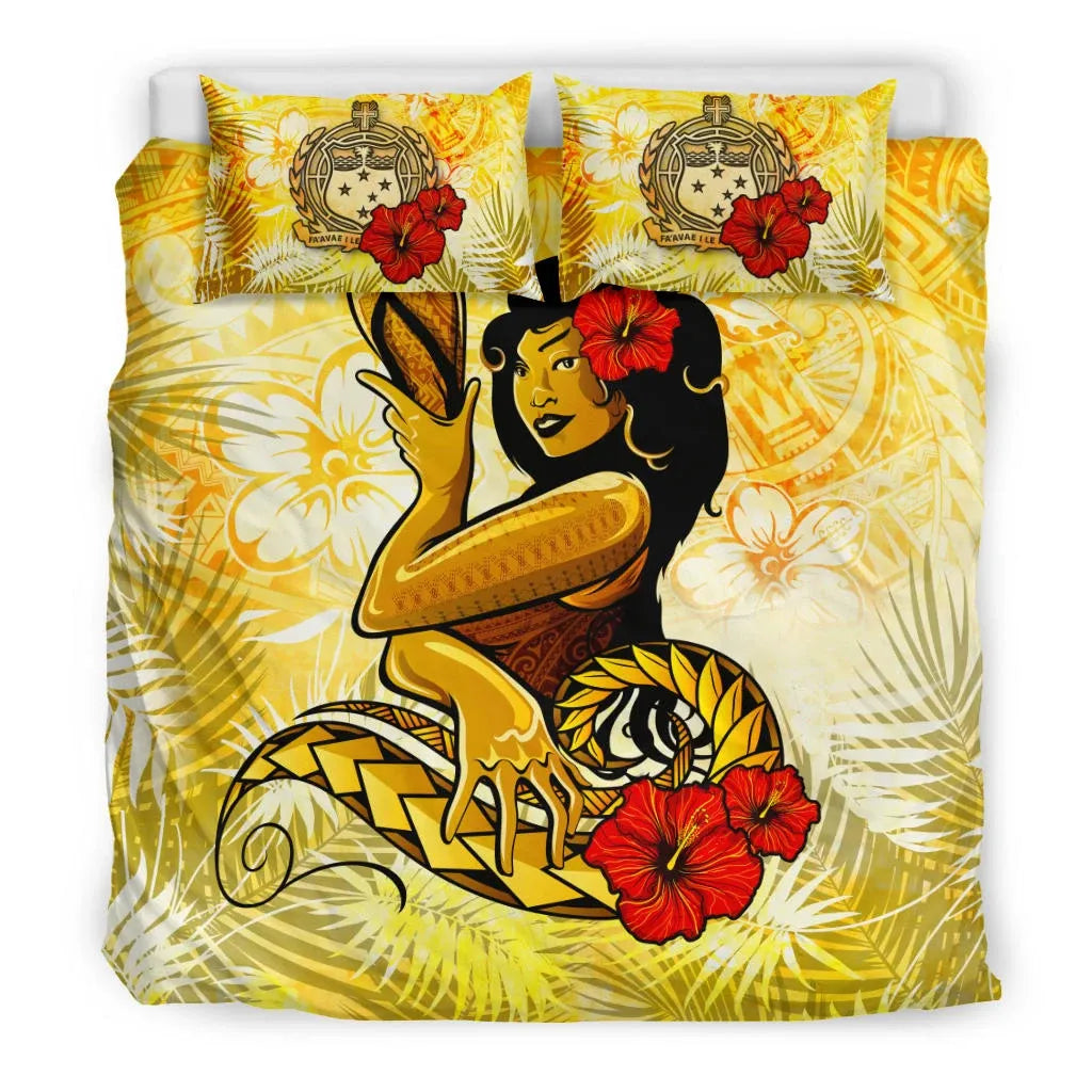 Polynesian Bedding Set - Samoa Duvet Cover Set - Samoan Girl