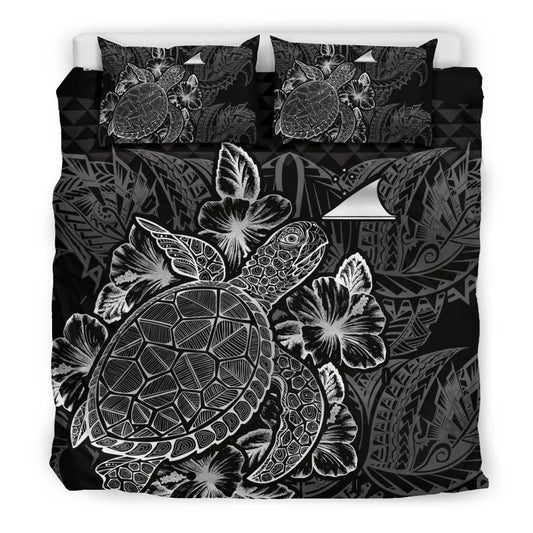 Polynesian Bedding Set - Tokelau Duvet Cover Set Black Color