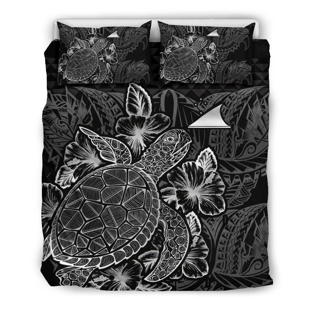 Polynesian Bedding Set - Tokelau Duvet Cover Set Black Color