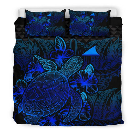 Polynesian Bedding Set - Tokelau Duvet Cover Set Blue Color