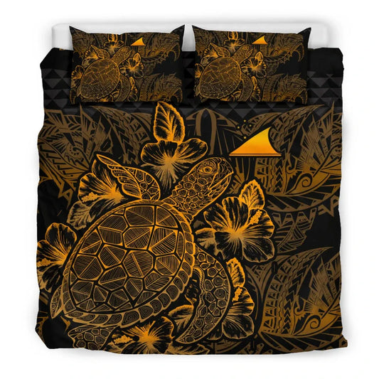 Polynesian Bedding Set - Tokelau Duvet Cover Set Gold Color