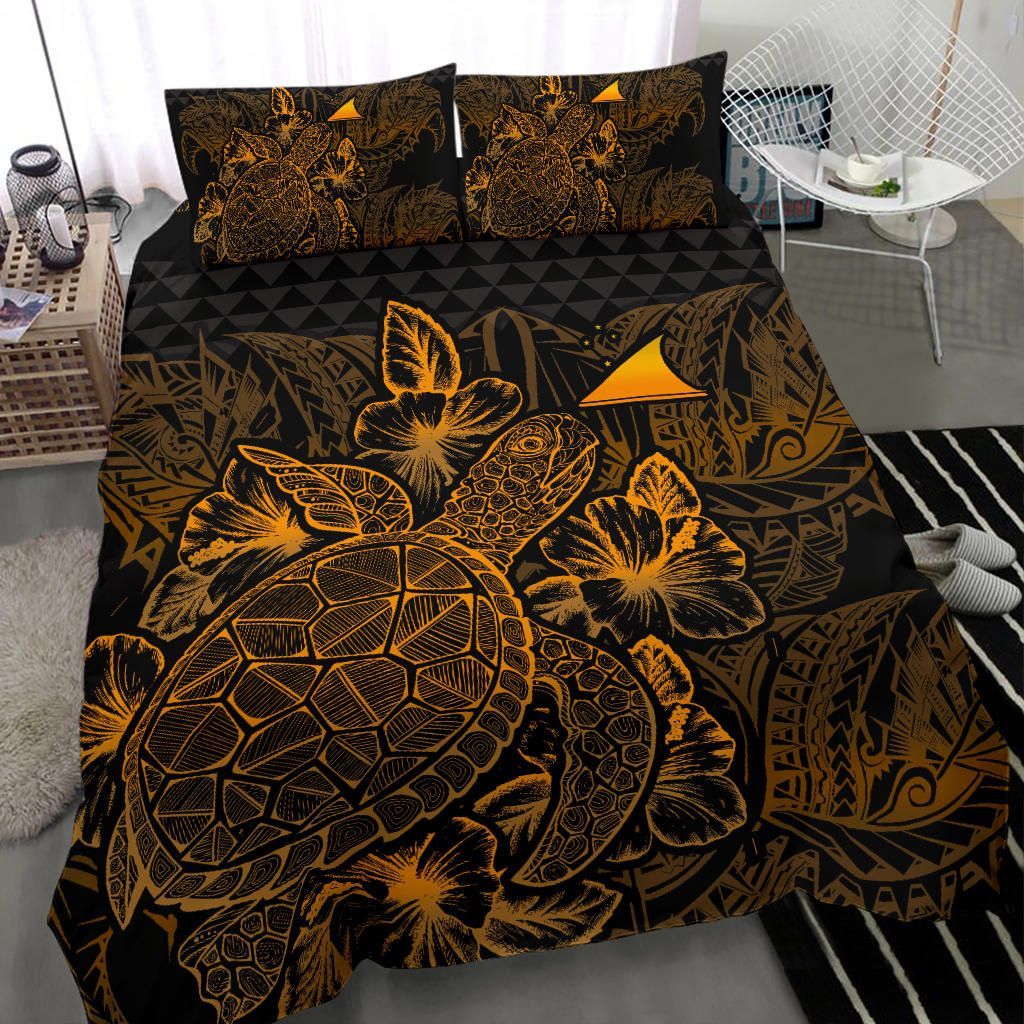 Polynesian Bedding Set - Tokelau Duvet Cover Set Gold Color