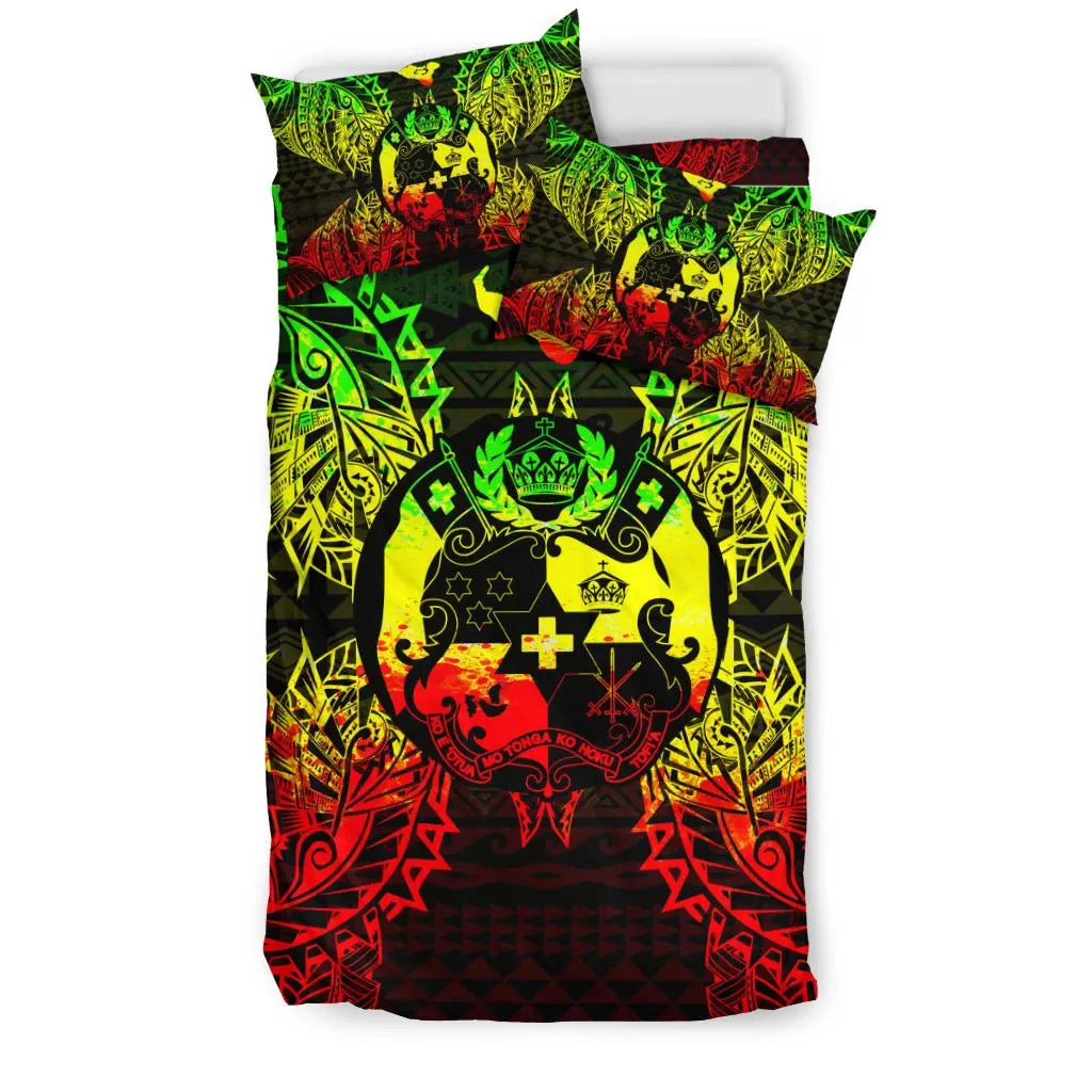 Polynesian Bedding Set - Tonga Duvet Cover Set Map Reggae