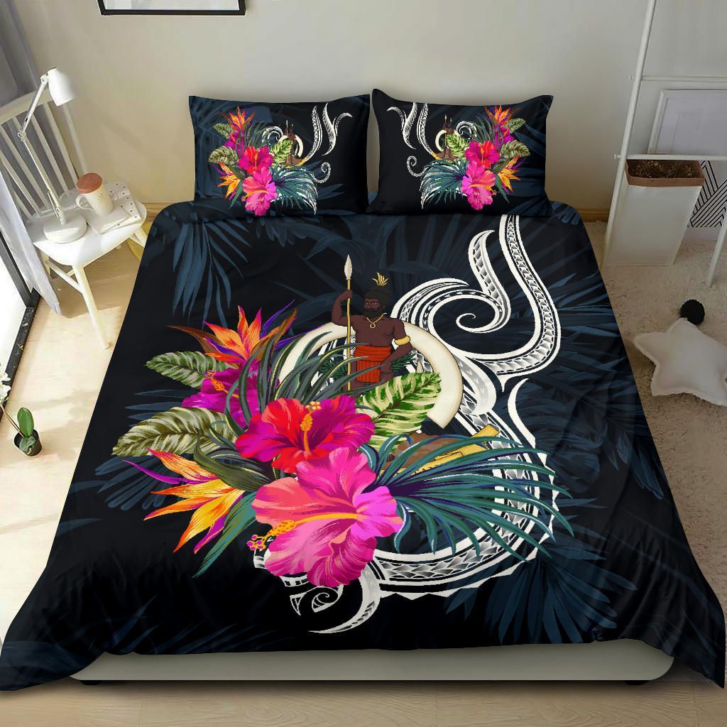 Polynesian Bedding Set - Vanuatu Duvet Cover Set Tropical Flowers