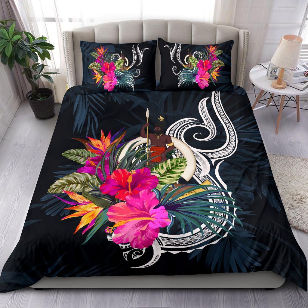 Polynesian Bedding Set - Vanuatu Duvet Cover Set Tropical Flowers