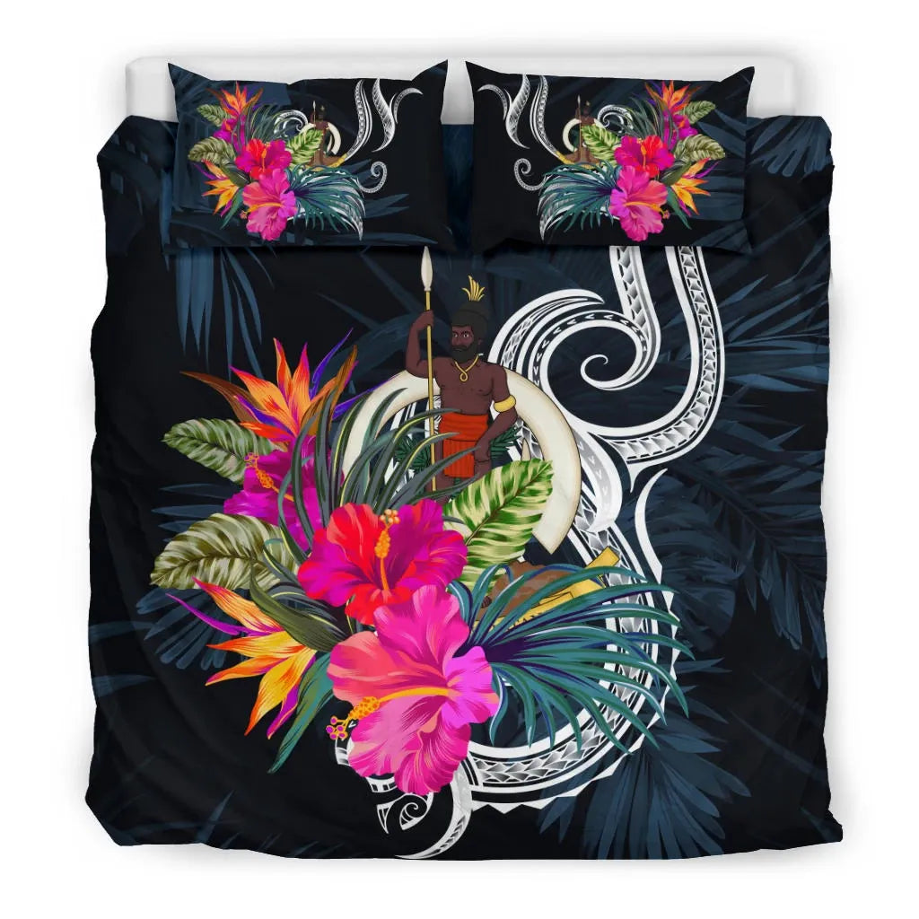 Polynesian Bedding Set - Vanuatu Duvet Cover Set Tropical Flowers
