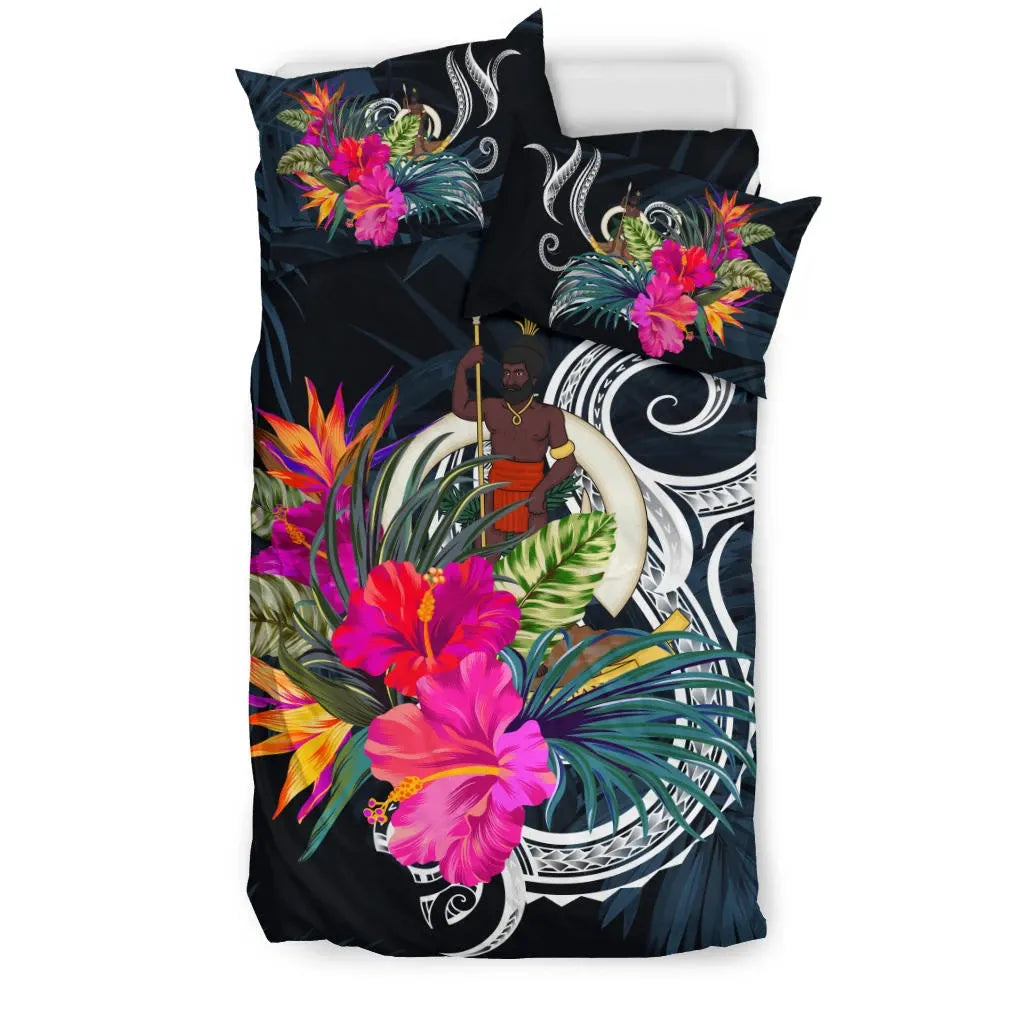 Polynesian Bedding Set - Vanuatu Duvet Cover Set Tropical Flowers
