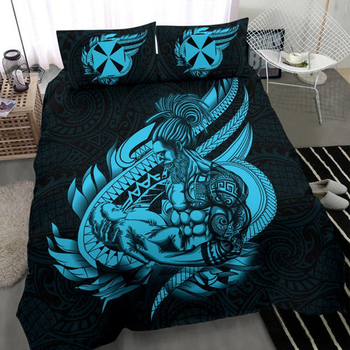 Polynesian Bedding Set - Wallis And Futuna Duvet Cover Set Father And Son Emerald