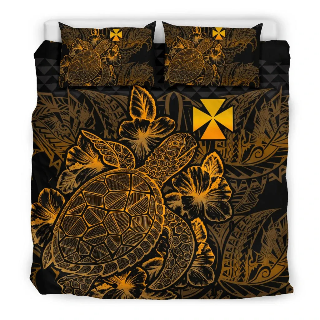 Polynesian Bedding Set - Wallis And Futuna Duvet Cover Set Gold Color