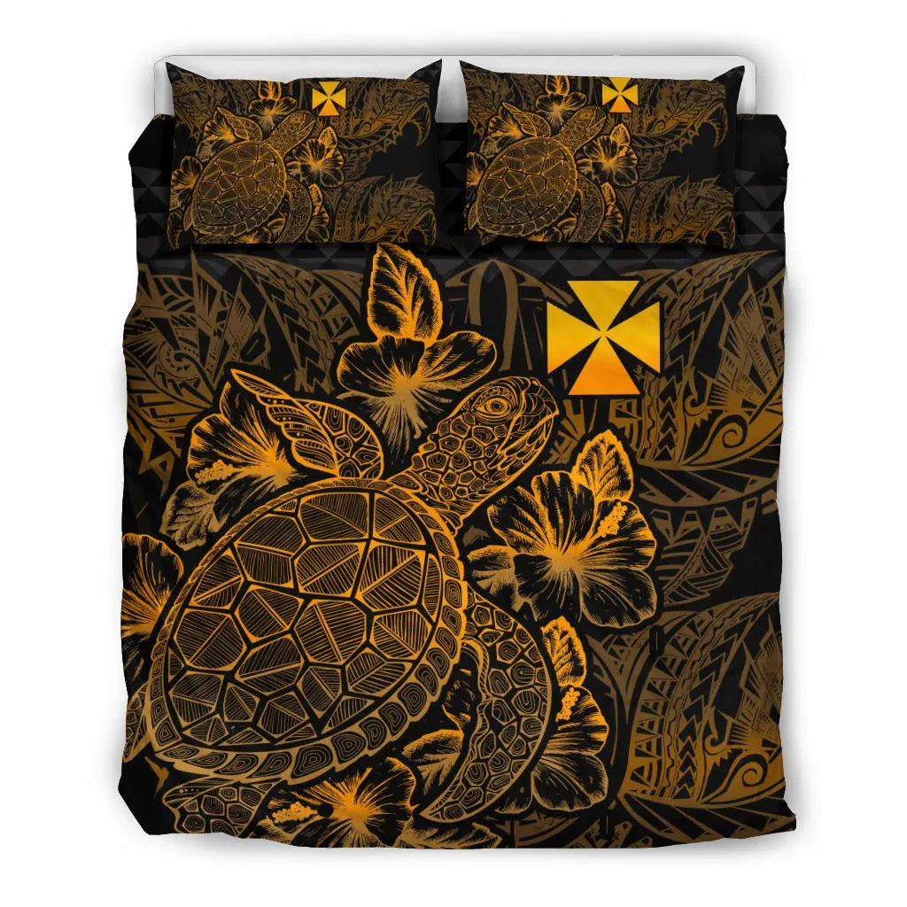 Polynesian Bedding Set - Wallis And Futuna Duvet Cover Set Gold Color