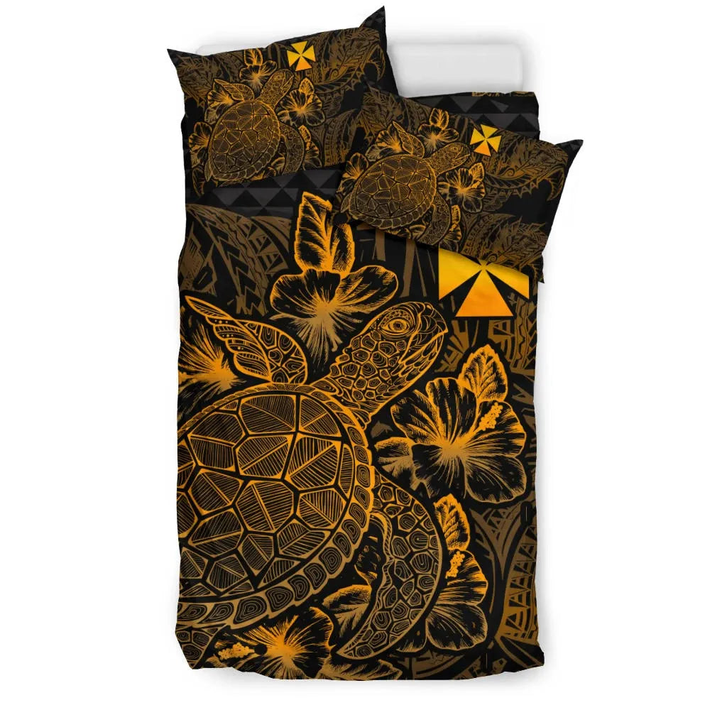 Polynesian Bedding Set - Wallis And Futuna Duvet Cover Set Gold Color