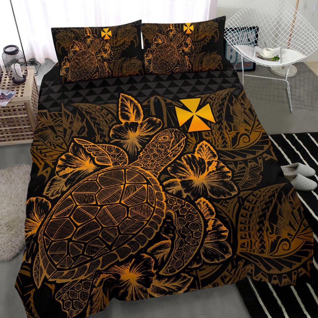 Polynesian Bedding Set - Wallis And Futuna Duvet Cover Set Gold Color