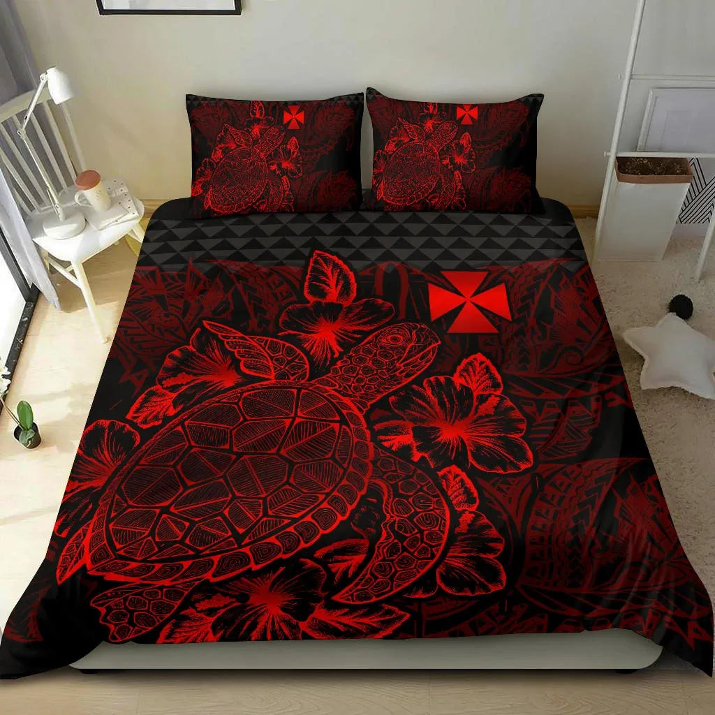 Polynesian Bedding Set - Wallis And Futuna Duvet Cover Set Red Color