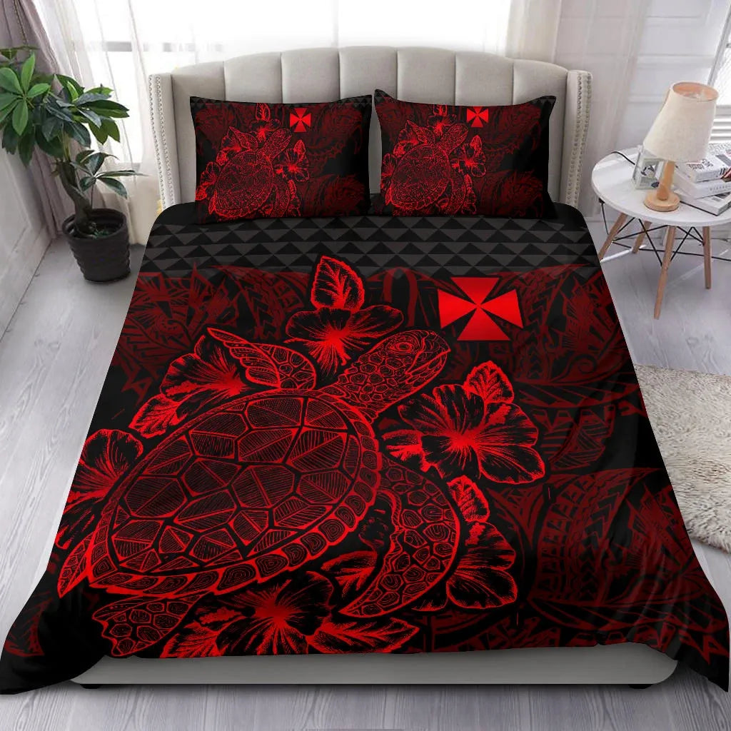 Polynesian Bedding Set - Wallis And Futuna Duvet Cover Set Red Color