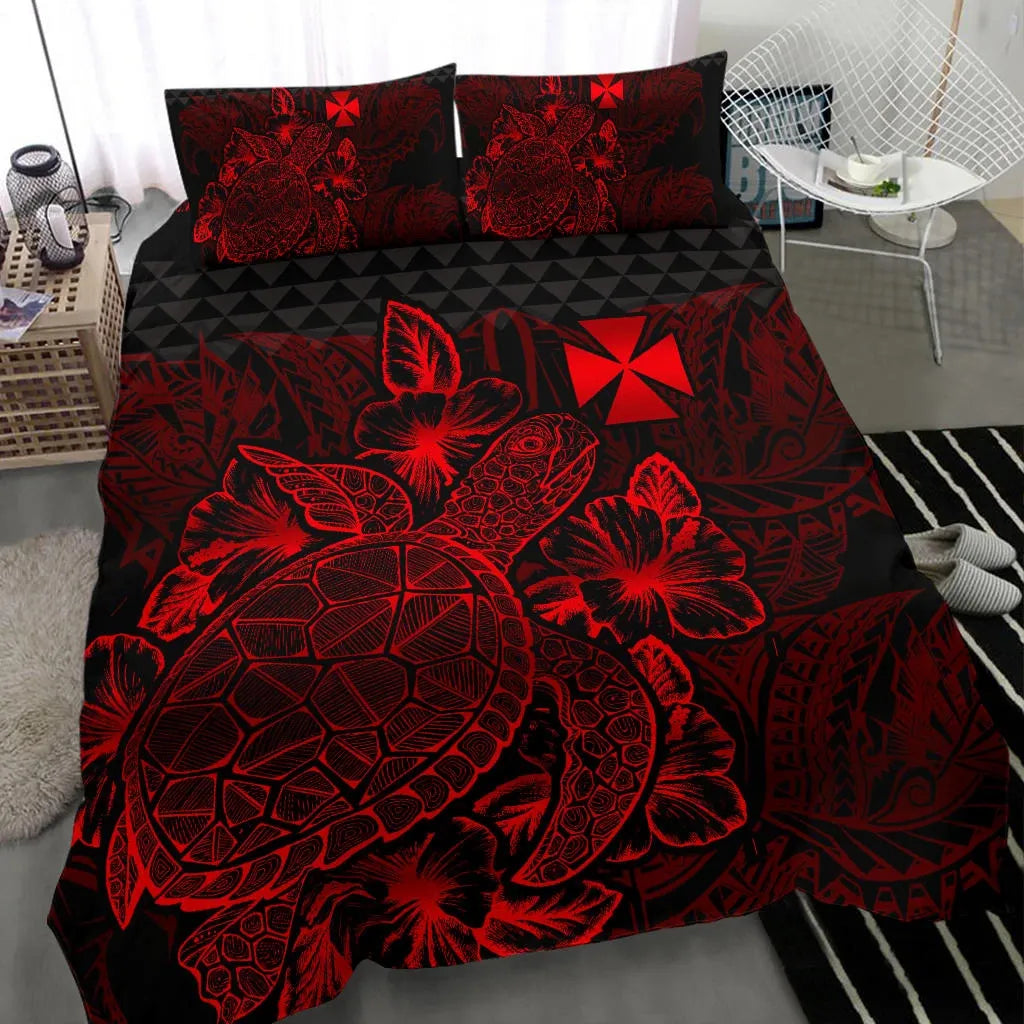 Polynesian Bedding Set - Wallis And Futuna Duvet Cover Set Red Color