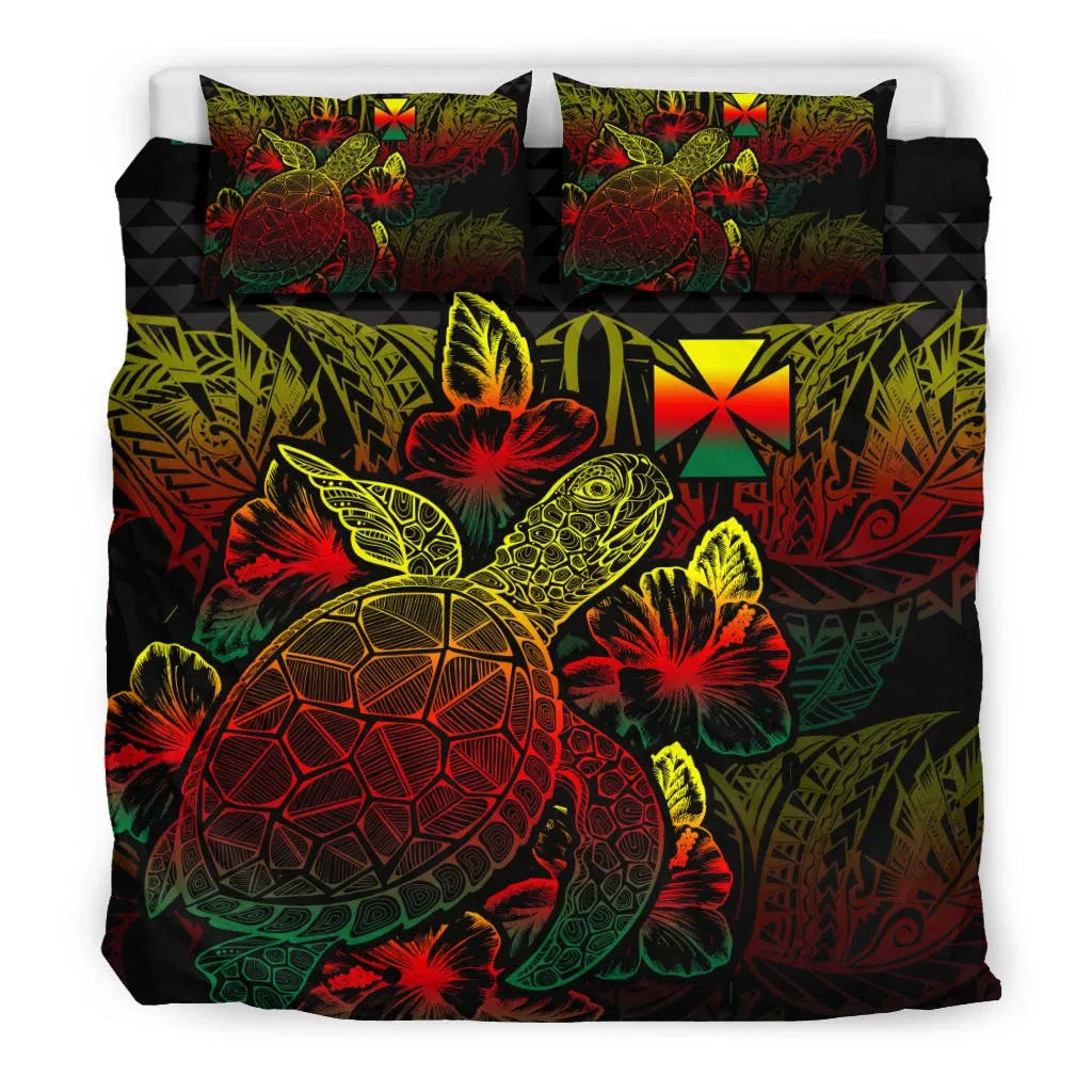 Polynesian Bedding Set - Wallis And Futuna Duvet Cover Set Reggae Color