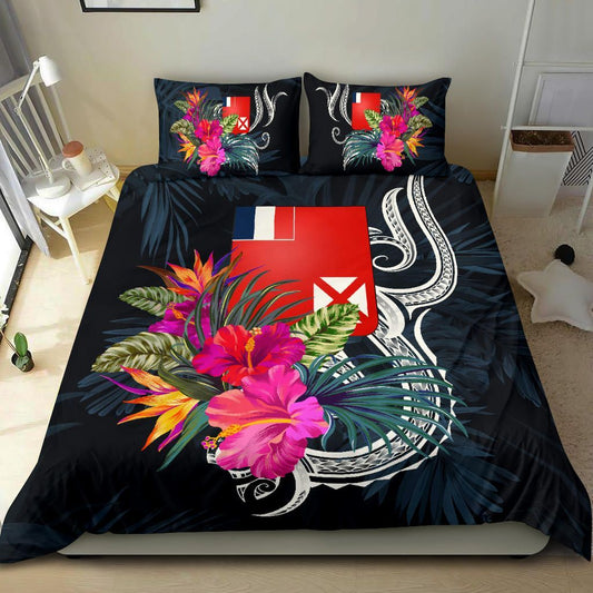 Polynesian Bedding Set - Wallis And Futuna Duvet Cover Set Tropical Flowers