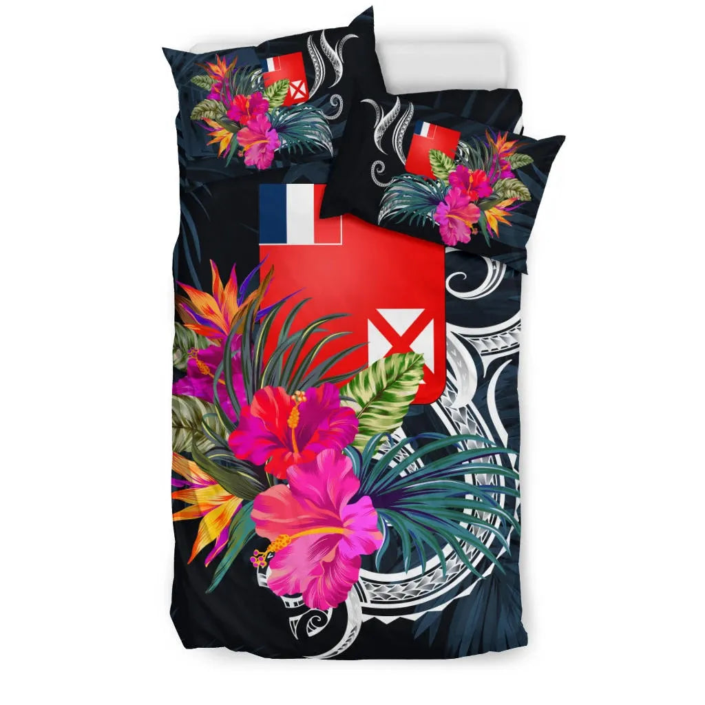 Polynesian Bedding Set - Wallis And Futuna Duvet Cover Set Tropical Flowers