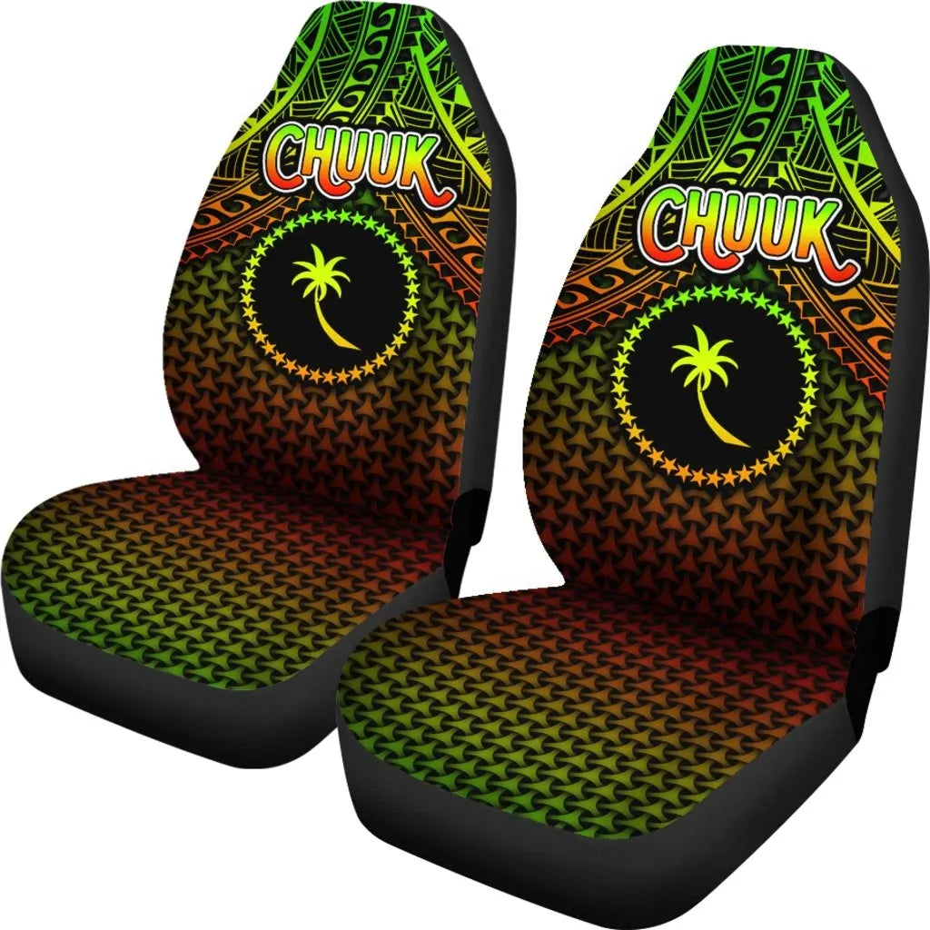 Polynesian Chuuk Car Seat Covers - Reggae Vintage Polynesian Patterns