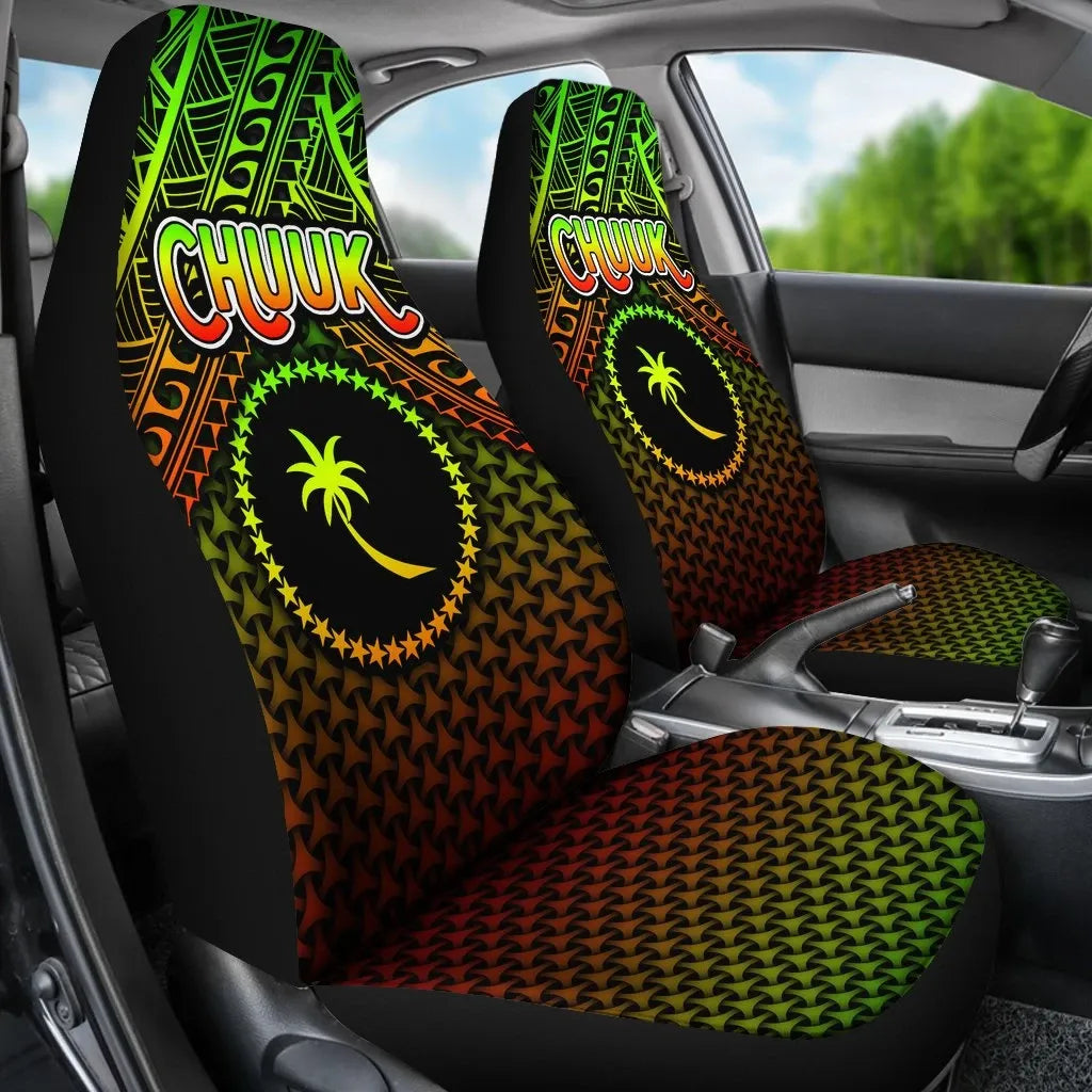 Polynesian Chuuk Car Seat Covers - Reggae Vintage Polynesian Patterns