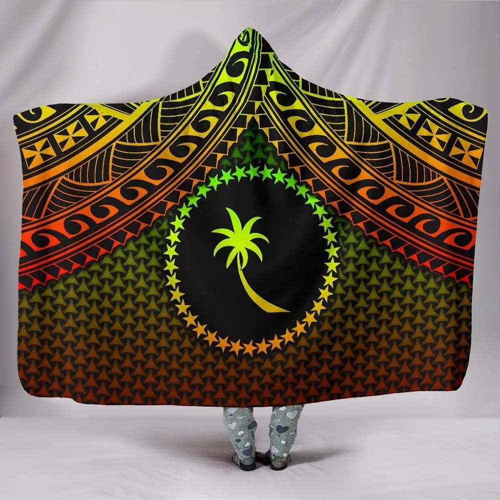 Polynesian Chuuk Hooded Blanket - Reggae Vintage Polynesian Patterns
