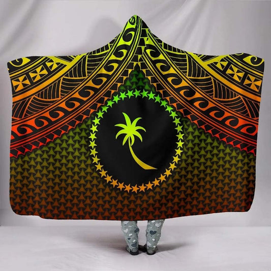 Polynesian Chuuk Hooded Blanket - Reggae Vintage Polynesian Patterns