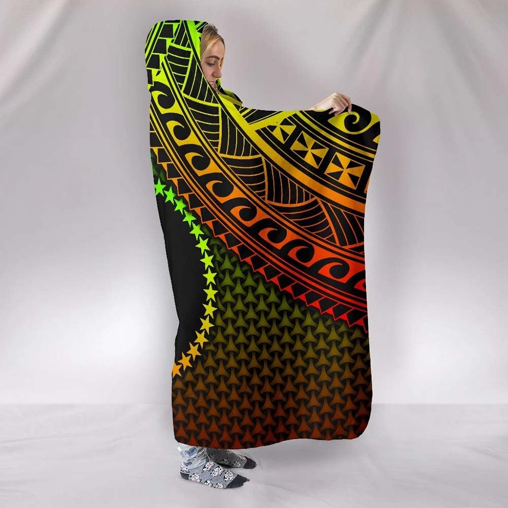 Polynesian Chuuk Hooded Blanket - Reggae Vintage Polynesian Patterns