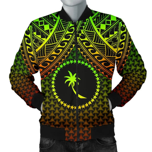 Polynesian Chuuk Bomber Jacket - Reggae Vintage Polynesian Patterns